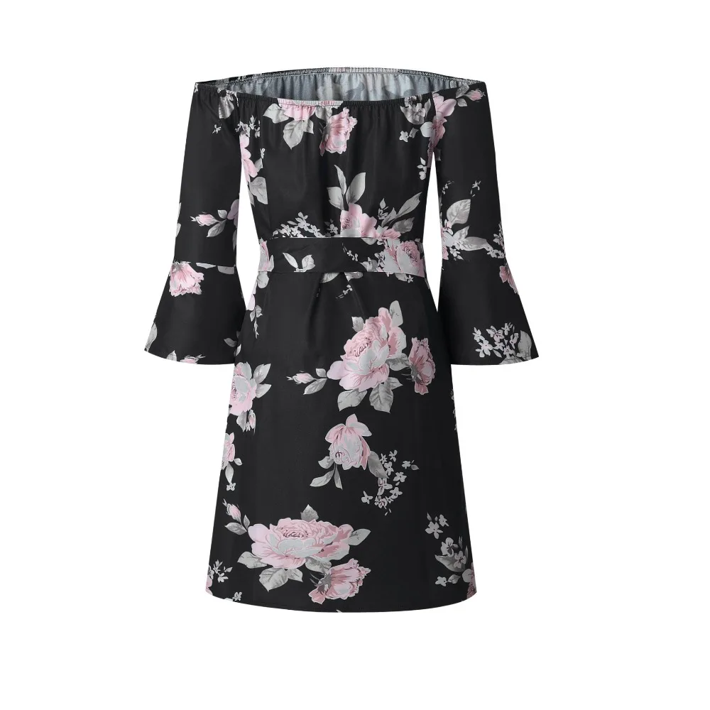 Ladies Sexy Off Shoulder Slash Neck Office Dresses Women Summer Floral Print Beach Dress Casual Flare Sleeve Women Dress Vestido 
Ladies Sexy Off Shoulder Slash Neck Office Dresses Women Summer Floral Print Beach Dress Casual Flare Sleeve Women Dress Vestido