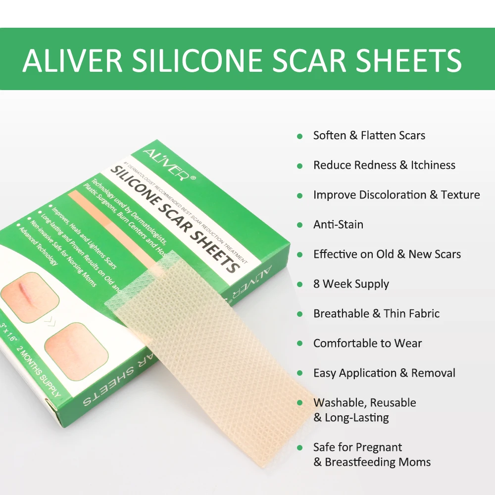 4Pcs/Box Reusable Silicone Scar Removal Patch Sheet Burn Skin Repair Gel Soft Surgery Flatten Strips Self Adhesive Health Care
4Pcs/Box Reusable Silicone Scar Removal Patch Sheet Burn Skin Repair Gel Soft Surgery Flatten Strips Self Adhesive Health Care