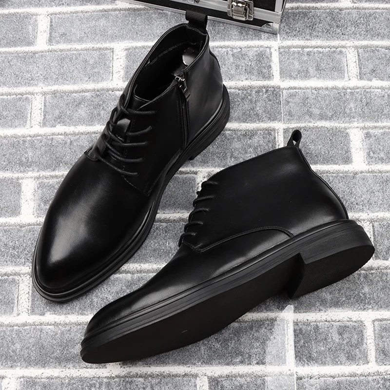 Korean style mens casual business office formal dresses soft leather boots lace-up black shoes gentleman ankle boot short botas
Korean style mens casual business office formal dresses soft leather boots lace-up black shoes gentleman ankle boot short botas