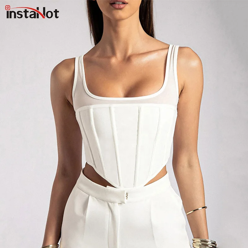 InstaHot Gauze Solid Sexy Women Hot Tank Top Sleeveless Basic Casual Bandage Summer 2021 Female Cropped Top Slim Streetwear Tank
InstaHot Gauze Solid Sexy Women Hot Tank Top Sleeveless Basic Casual Bandage Summer 2021 Female Cropped Top Slim Streetwear Tank