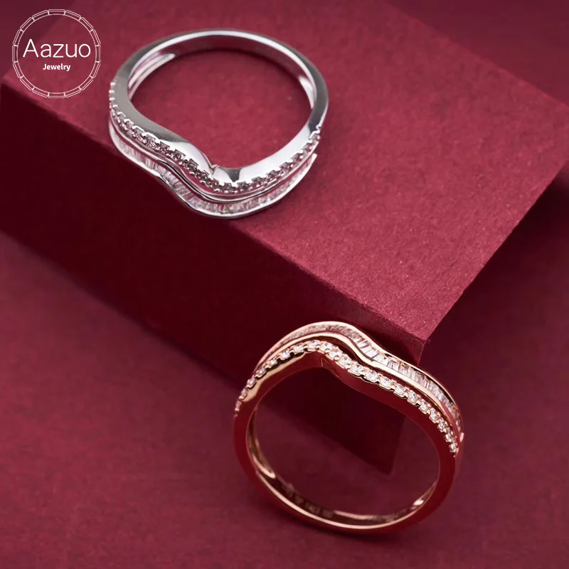 Aazuo 100% 18K White Gold Rose Gold Au750 Real Diamond H SI S line Ring for Woman Fine Jewelry Fashion Gift For Woman Birthday
Aazuo 100% 18K White Gold Rose Gold Au750 Real Diamond H SI S line Ring for Woman Fine Jewelry Fashion Gift For Woman Birthday