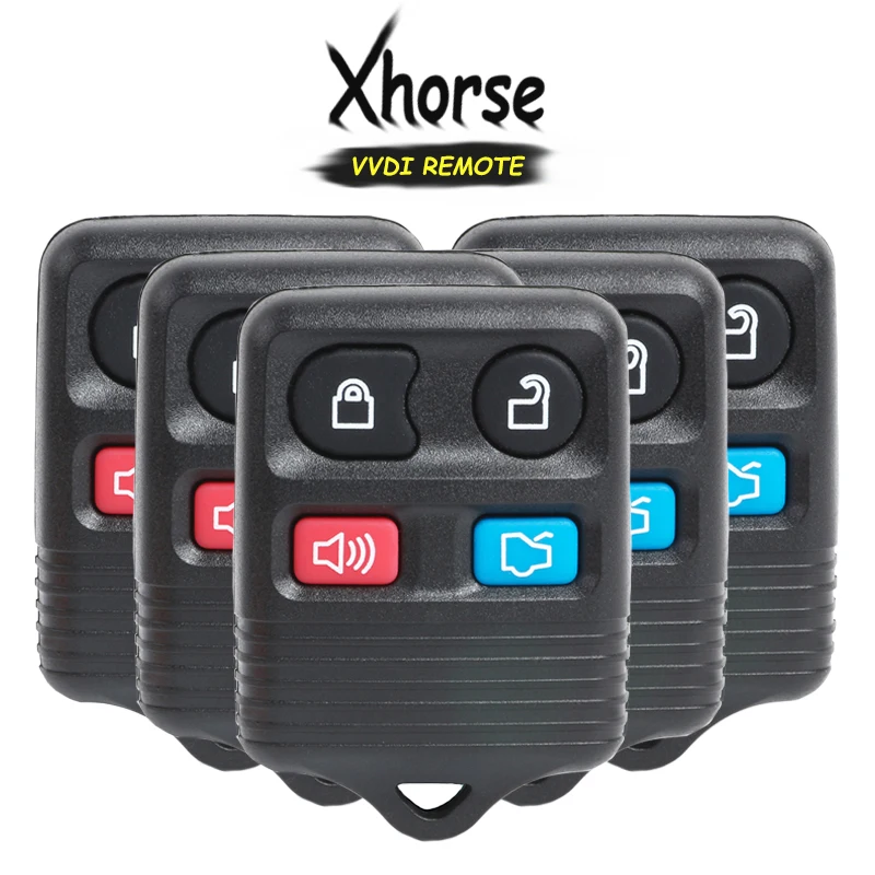 

KEYECU 5x (English Version) Xhorse for Ford Style XKFO02E 3+1 4 Button Universal Remote Key for VVDI Key Tool VVDI2, X022 Series