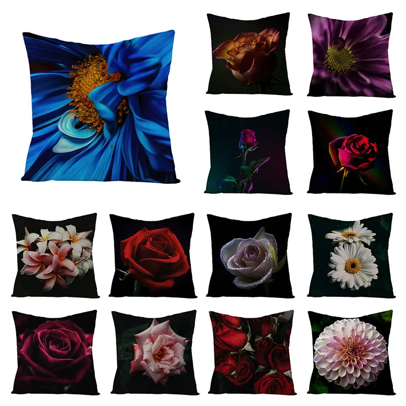 Red Rose Linen Pillow Covers Black Print Cushion Cover 45X45 Beautiful Flowers Living Room Decorative Pillowcase Sofa Cushions
Red Rose Linen Pillow Covers Black Print Cushion Cover 45X45 Beautiful Flowers Living Room Decorative Pillowcase Sofa Cushions
