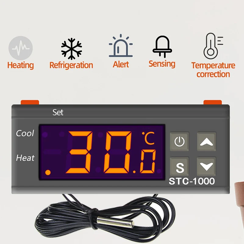 Digital Temperature Controller Thermostat Thermoregulator incubator Relay LED Heating Cooling Thermostat With Heater Cooler
Digital Temperature Controller Thermostat Thermoregulator incubator Relay LED Heating Cooling Thermostat With Heater Cooler