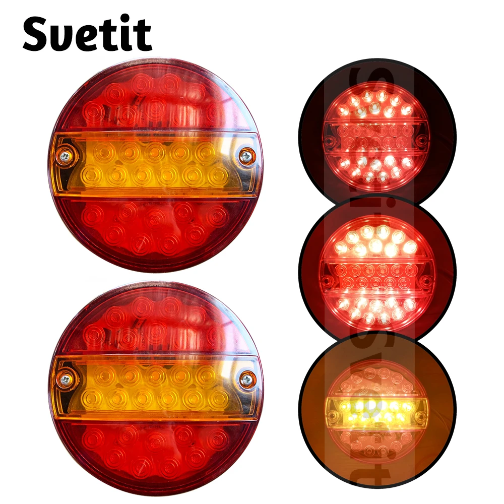 2Pcs LED Rear Lights Trailer Tail Light 12V 24V Taillight Truck Sequential Flashlight Stop Turn Signal Round
2Pcs LED Rear Lights Trailer Tail Light 12V 24V Taillight Truck Sequential Flashlight Stop Turn Signal Round