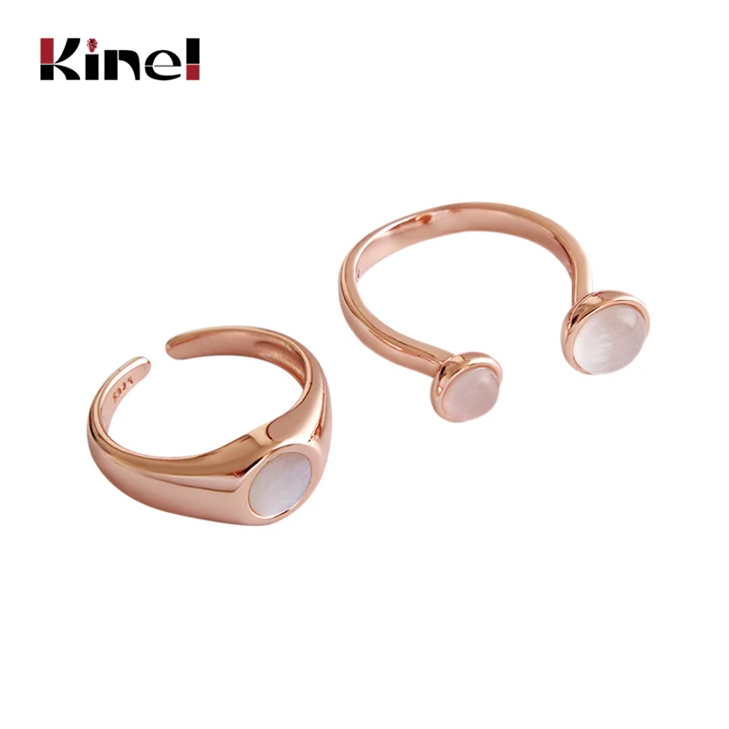 Kinel Rose Gold Rings Wedding Engagement 925 Sterling Silver Ring Open Adjustable Fashion Bijoux For Woman Jewelry
Kinel Rose Gold Rings Wedding Engagement 925 Sterling Silver Ring Open Adjustable Fashion Bijoux For Woman Jewelry