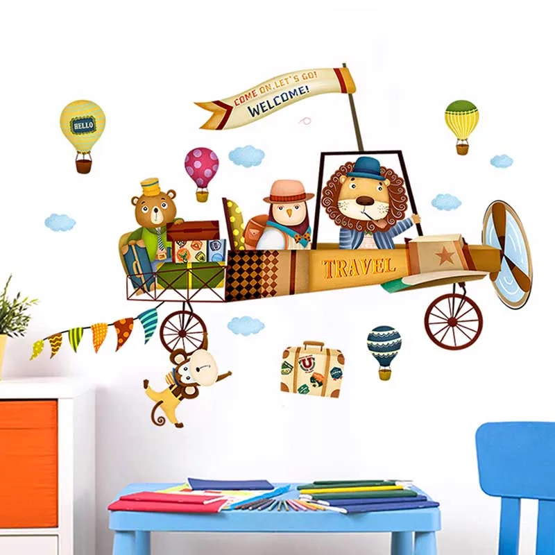 Warm Cartoon Animal Airplane Self-adhesive Wall Sticker For Kids Room Decor Stickers Bedroom Home Decoration Kindergarten Layout
Warm Cartoon Animal Airplane Self-adhesive Wall Sticker For Kids Room Decor Stickers Bedroom Home Decoration Kindergarten Layout