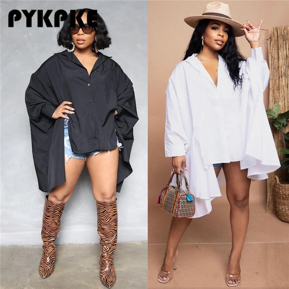 Women Cloak Long Sleeve Irregular Loose Single Breasted Blouse and Shirt Tops Spring Streetwear
Women Cloak Long Sleeve Irregular Loose Single Breasted Blouse and Shirt Tops Spring Streetwear