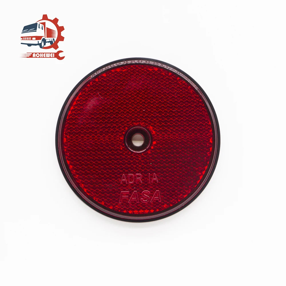

AOHEWEI Red Rear Reflector Round Reflective for Gate Posts Safety Reflectors Screw Fix on Trailer Motorcycle Caravan Truck Boat