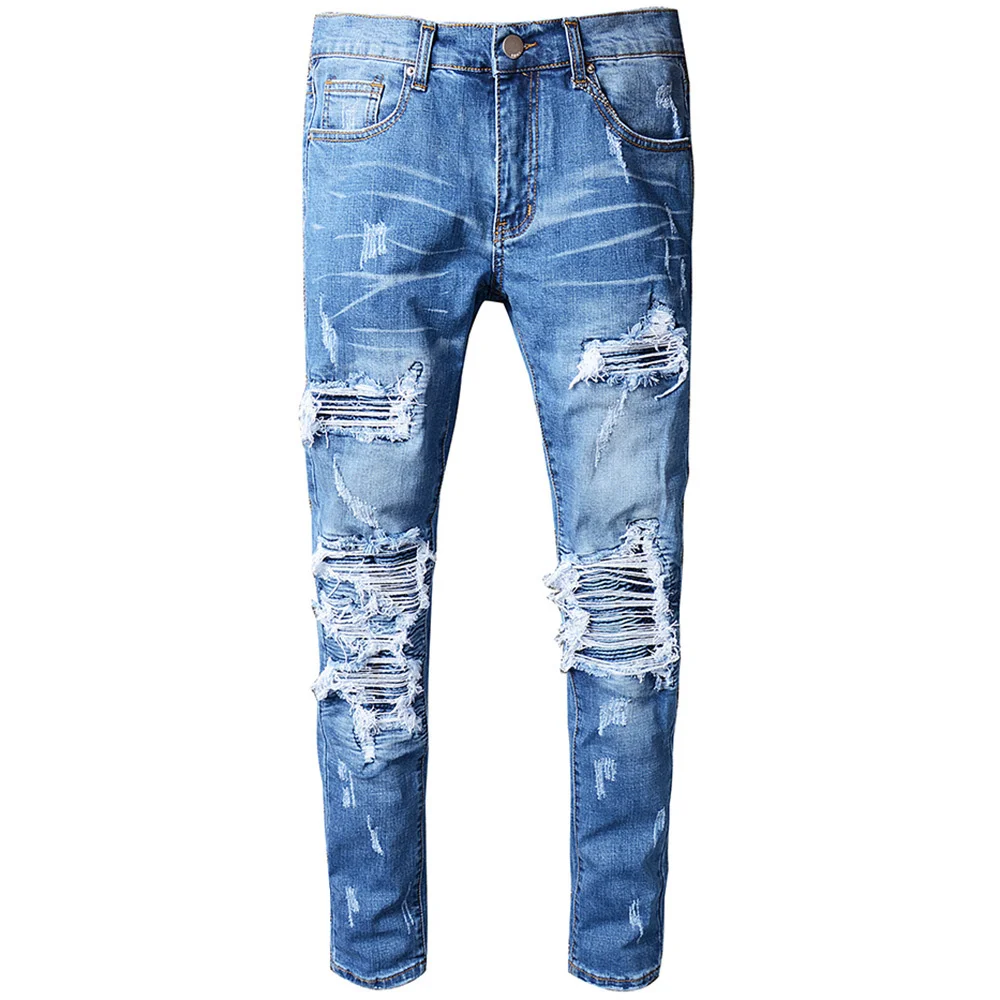 brand Men's stripe painted blue jeans Fashion slim skinny holes patchwork stretch denim jeans pants for man big size 40 604
brand Men's stripe painted blue jeans Fashion slim skinny holes patchwork stretch denim jeans pants for man big size 40 604
