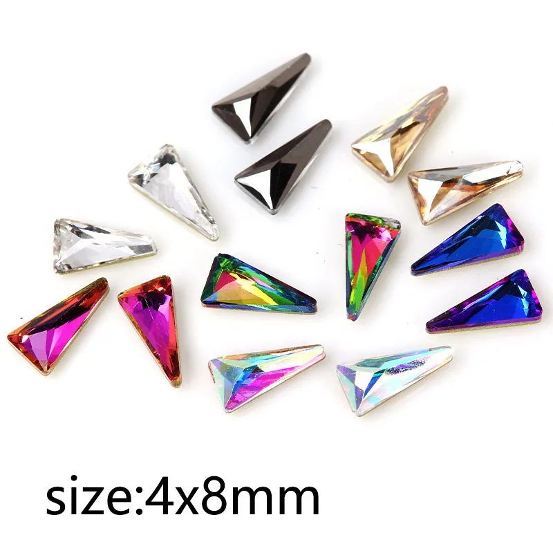 30Pcs Hot sale 4X8mm Long Triangle Nail Rhinestone Crystal Shiny Stones For 3D Nail Art Decoration
30Pcs Hot sale 4X8mm Long Triangle Nail Rhinestone Crystal Shiny Stones For 3D Nail Art Decoration