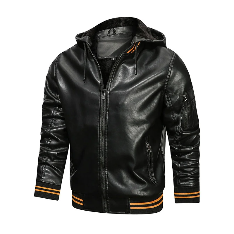 Pocket Fleece Leather Winter Jacket Men Fashion Bomber Street Motorcycle Jackets Multi Coats Mens Casual Hooded PU Outwear 2021
Pocket Fleece Leather Winter Jacket Men Fashion Bomber Street Motorcycle Jackets Multi Coats Mens Casual Hooded PU Outwear 2021