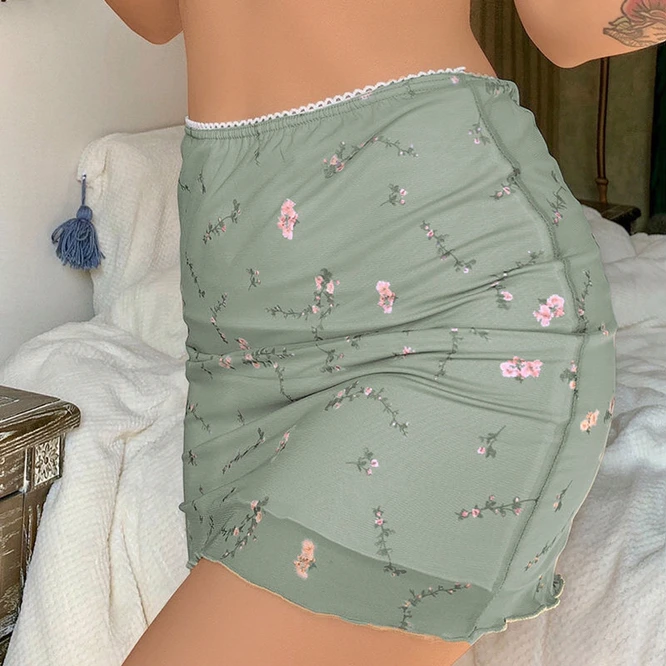 Spring Summer Floral Mesh Women's Hip Wrap Skirt New Fresh Slim Skirt Girls' Short Skirt Fashion Sexy Green
Spring Summer Floral Mesh Women's Hip Wrap Skirt New Fresh Slim Skirt Girls' Short Skirt Fashion Sexy Green