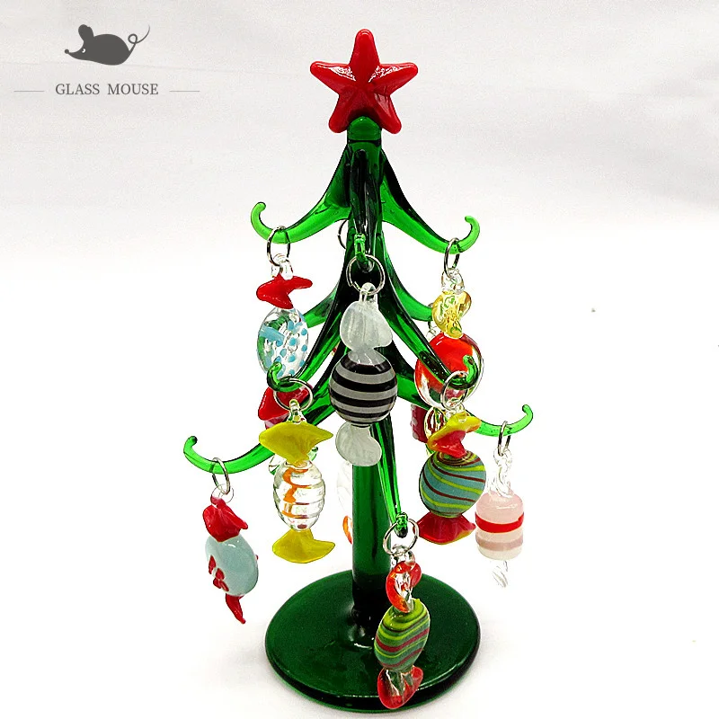 Custom Hand made 15cm small Murano Glass Christmas tree ornament Home desktop decor 12pcs glass candy accessories Pendant Gift
Custom Hand made 15cm small Murano Glass Christmas tree ornament Home desktop decor 12pcs glass candy accessories Pendant Gift
