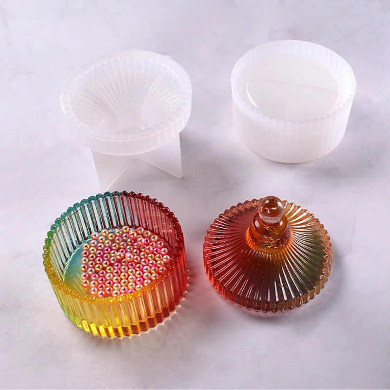 Circular stripes storage jewelry box DIY crystal Epoxy Resin Mold Silicone storage box mold Jewelry Making Tools
Circular stripes storage jewelry box DIY crystal Epoxy Resin Mold Silicone storage box mold Jewelry Making Tools