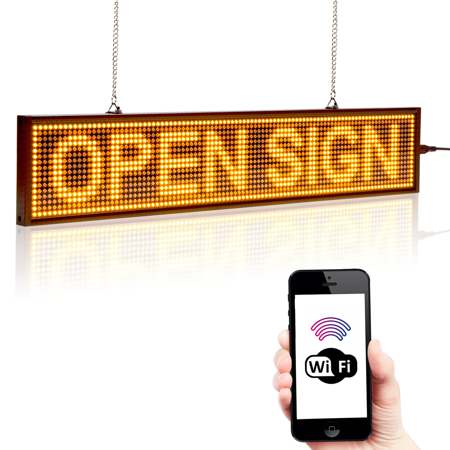 50cm P5 SMD Wifi Scrolling LED Sign Message Board for Business, Mobile phone Programmable Scrolling Message Advertising Display
50cm P5 SMD Wifi Scrolling LED Sign Message Board for Business, Mobile phone Programmable Scrolling Message Advertising Display