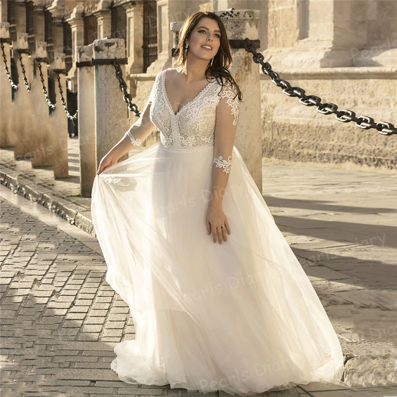 Modest Plus Size Wedding Dresses 2021 Vestido De Novia Half Sleeves V Neck Appliques Bridal Gowns Formal Bohemian Bride Dress
Modest Plus Size Wedding Dresses 2021 Vestido De Novia Half Sleeves V Neck Appliques Bridal Gowns Formal Bohemian Bride Dress
