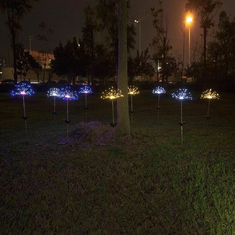 Outdoor Solar Powered Lamp Sunlight Grass Fireworks Lights 90/150 LED Landscape Holiday Light for Garden Decoration
Outdoor Solar Powered Lamp Sunlight Grass Fireworks Lights 90/150 LED Landscape Holiday Light for Garden Decoration