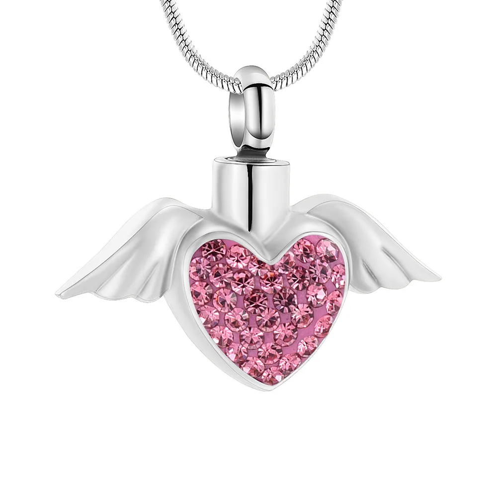 Cremation Jewelry Crystal Angel Wings Heart Cremation Ashes Holder Lovely Memorial Urn Pendant Necklace for Women
Cremation Jewelry Crystal Angel Wings Heart Cremation Ashes Holder Lovely Memorial Urn Pendant Necklace for Women