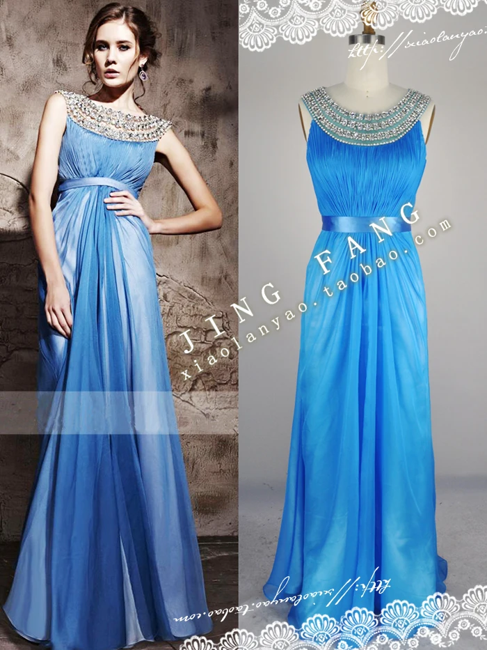 

free shipping new fashion crystal belt vestido de renda festa robe de soiree 2018 sexy blue long party gown bridesmaid dresses