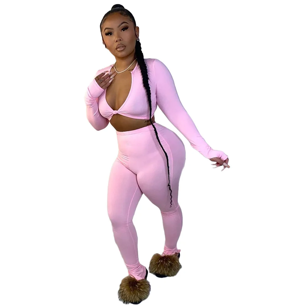Women Fitness Two Piece Set Lounge Wear Outfits Deep V Neck Long Sleeve Crop Top and Fitness Legging Pant Activewear Sporty Suit
Women Fitness Two Piece Set Lounge Wear Outfits Deep V Neck Long Sleeve Crop Top and Fitness Legging Pant Activewear Sporty Suit