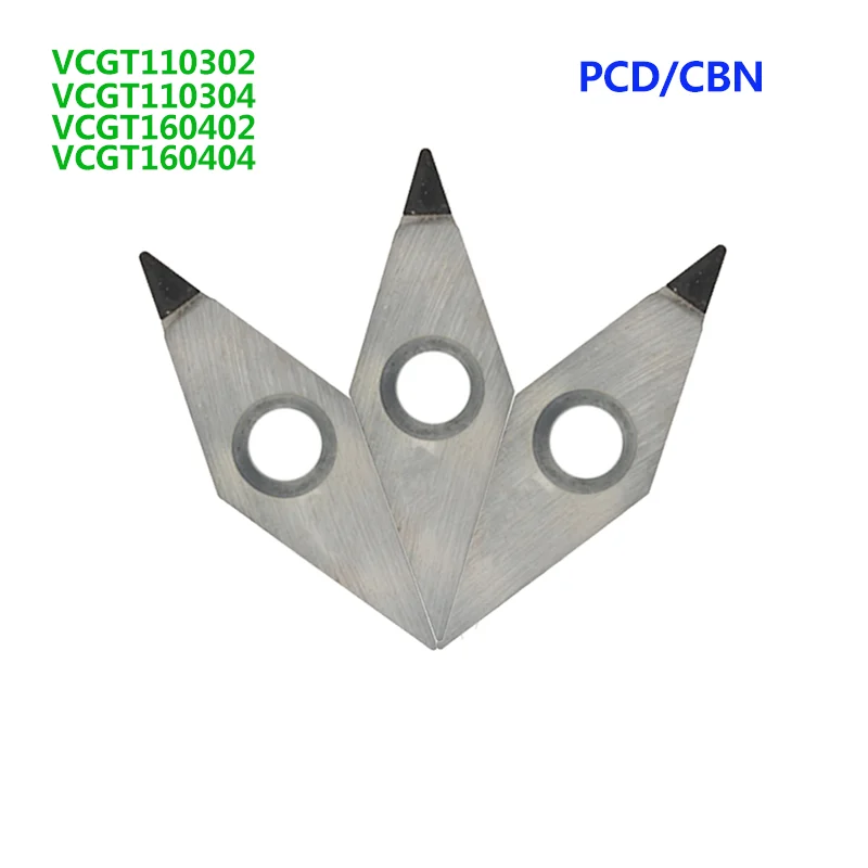 1 шт. PCD CBN вставка VCGT110302 VCGT110304 VCGT160402 VCGT160404 токарный станок с ЧПУ Алмазные вставки