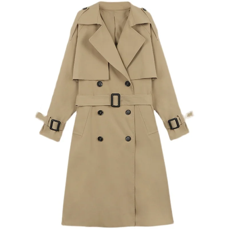 Women's Long Trench Coats Oversized Cotton Loose Double Breasked Belted Windbreaker Abrigos Mujer Khaki Outwear Autumn Fall
Women's Long Trench Coats Oversized Cotton Loose Double Breasked Belted Windbreaker Abrigos Mujer Khaki Outwear Autumn Fall