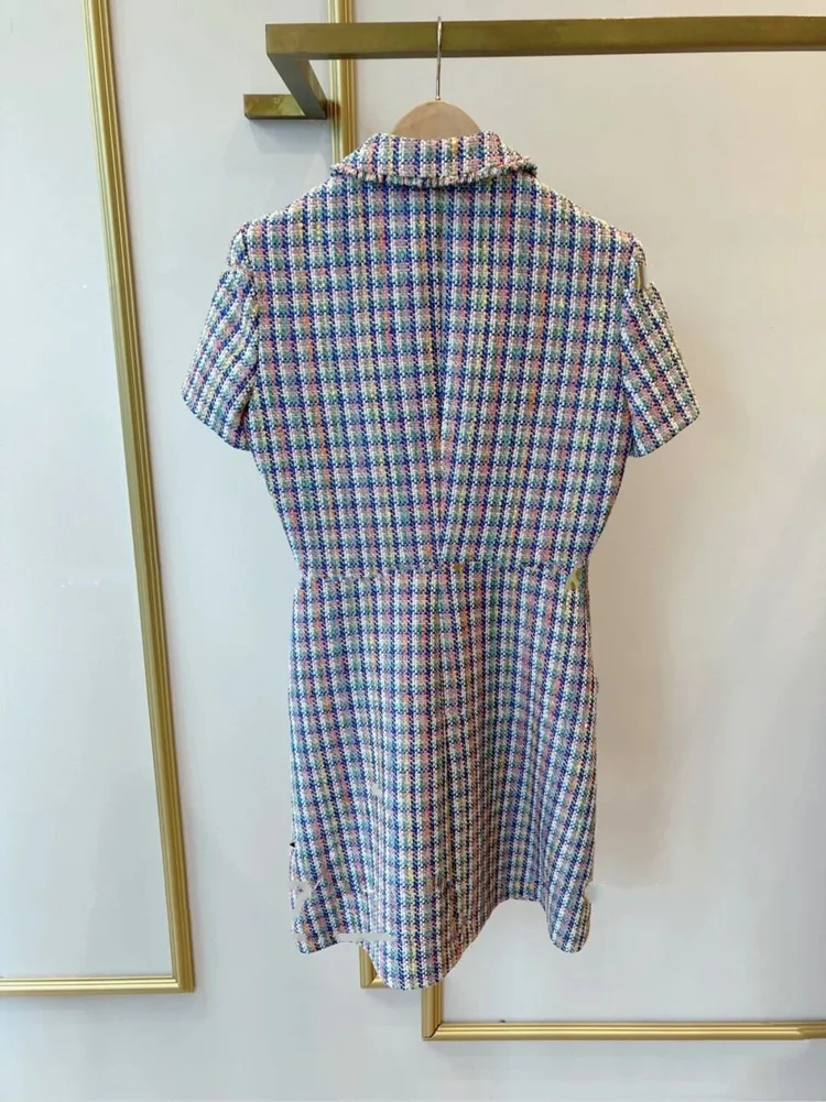 Women's elegant party dress 2021 new French brand check tweed woven casual lapel short sleeve dress women
Women's elegant party dress 2021 new French brand check tweed woven casual lapel short sleeve dress women