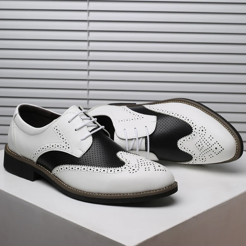 Yomior Fashion Summer Breathable Vintage British Men Shoes Soft Leather Formal Dress Shoes White Wedding Oxfords Brogue Shoes
Yomior Fashion Summer Breathable Vintage British Men Shoes Soft Leather Formal Dress Shoes White Wedding Oxfords Brogue Shoes