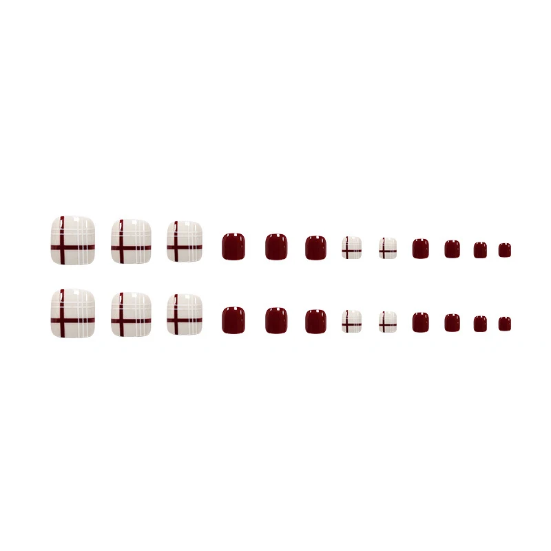 24pcs Burgundy Check Wear Long Paragraph Fashion Manicure Patch False Nails Save Time Wearable Nail Patch FS99
24pcs Burgundy Check Wear Long Paragraph Fashion Manicure Patch False Nails Save Time Wearable Nail Patch FS99