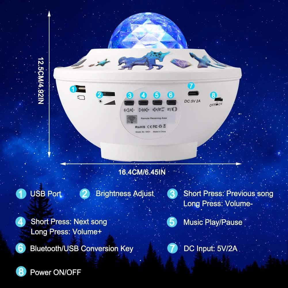 Star Projector Galaxy LED Star Night Light Lamp Music Starry Water Wave Galaxy Projector Light Bluetooth Sound-Activated Light
Star Projector Galaxy LED Star Night Light Lamp Music Starry Water Wave Galaxy Projector Light Bluetooth Sound-Activated Light