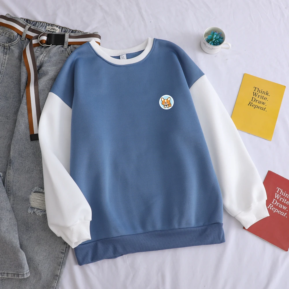 Lovely Corgi Funny Dog Print Women O-neck Solid Fleece Pullover Hot Sale Harajuku Fashion Casual Drop Shoulder Streetwear Splic
Lovely Corgi Funny Dog Print Women O-neck Solid Fleece Pullover Hot Sale Harajuku Fashion Casual Drop Shoulder Streetwear Splic