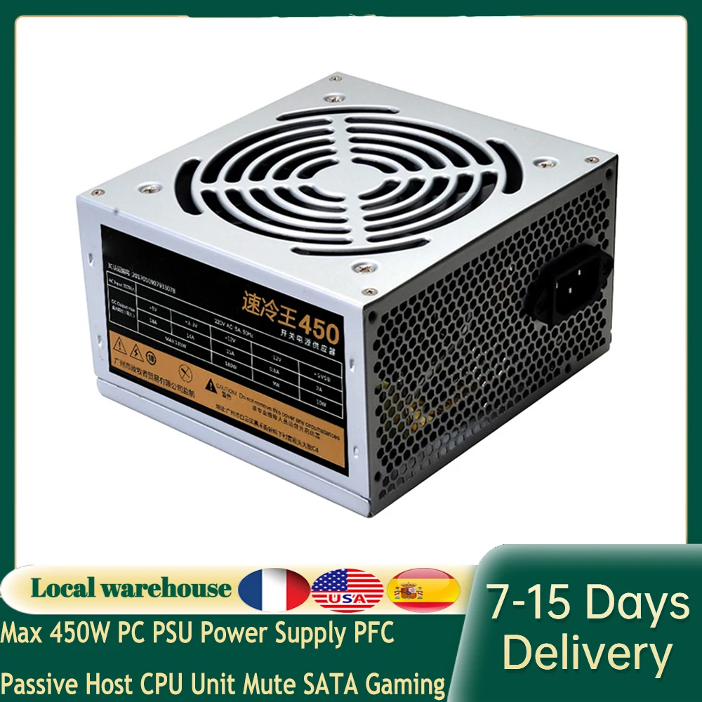 Max 450W PC PSU Power Supply PFC Passive Host CPU Unit Mute SATA Gaming Quiet 24pin 12V ATX Power For Desktop Computer
Max 450W PC PSU Power Supply PFC Passive Host CPU Unit Mute SATA Gaming Quiet 24pin 12V ATX Power For Desktop Computer