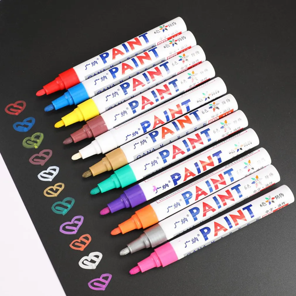 12pcs/lot colorful Waterproof pen Car Tyre Tire CD Metal Permanent Paint markers Graffiti Oily Marker Pen stationery office
12pcs/lot colorful Waterproof pen Car Tyre Tire CD Metal Permanent Paint markers Graffiti Oily Marker Pen stationery office