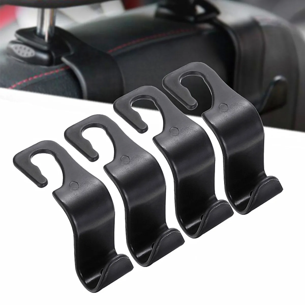 Car Seat Headrest Hooks Universal Car Back Seat Organizer Hanger Storage Hook Black for Handbag, Purse, Grocery Bags 4-Pack
Car Seat Headrest Hooks Universal Car Back Seat Organizer Hanger Storage Hook Black for Handbag, Purse, Grocery Bags 4-Pack