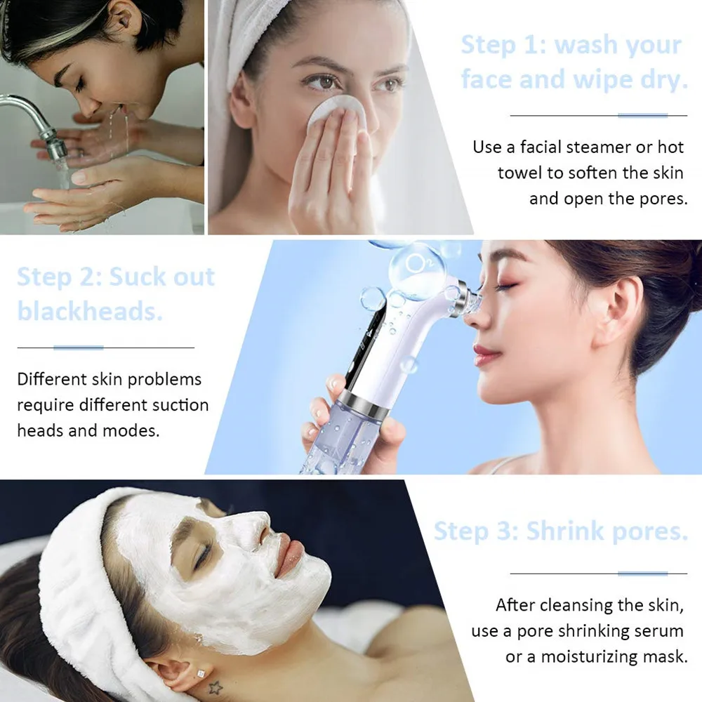 Electric Vacuum Blackhead Acne Pore Cleaner Water Cycle Skin Deep Cleaning USB Rechargeable Small Bubbles Beauty Care Tools
Electric Vacuum Blackhead Acne Pore Cleaner Water Cycle Skin Deep Cleaning USB Rechargeable Small Bubbles Beauty Care Tools