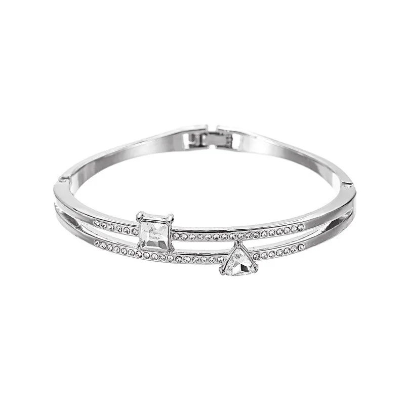 Triangle stitching zircon bracelet Double layer bracelets Simple refined fashion bracelet for women jewelry for girlfriend gift
Triangle stitching zircon bracelet Double layer bracelets Simple refined fashion bracelet for women jewelry for girlfriend gift