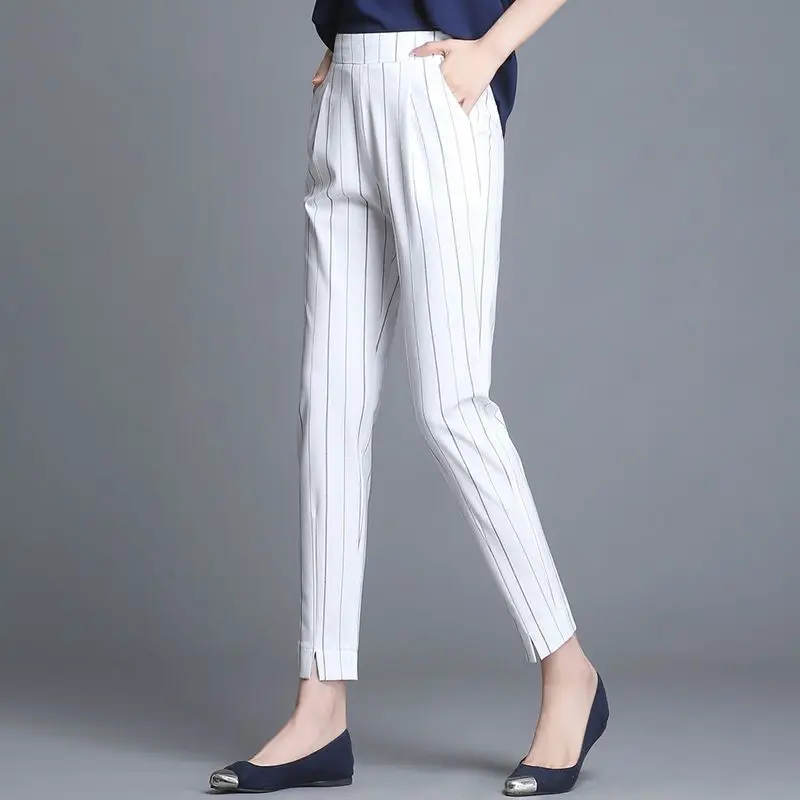 2020 New Fashion Women Pants Spring Summer Stripe Harem Pants High Waist Elastic Pants Loose Long Casual Trousers Plus Size P259
2020 New Fashion Women Pants Spring Summer Stripe Harem Pants High Waist Elastic Pants Loose Long Casual Trousers Plus Size P259