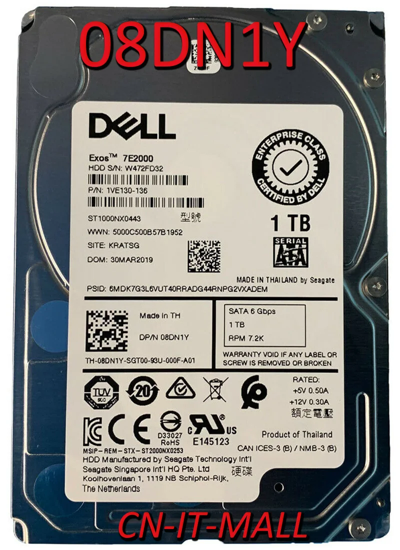 Pulled 08DN1Y 8DN1Y ST1000NX0443 1TB 7200 RPM 128MB Cache SATA 6.0Gb/s 2.5" Internal Hard Drive
Pulled 08DN1Y 8DN1Y ST1000NX0443 1TB 7200 RPM 128MB Cache SATA 6.0Gb/s 2.5" Internal Hard Drive