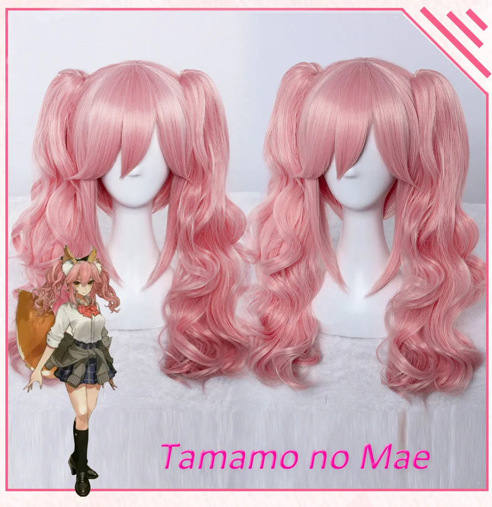 Tamamo No Mae парик Fate Grand Order косплей кудрявые розовые синтетические волосы аниме