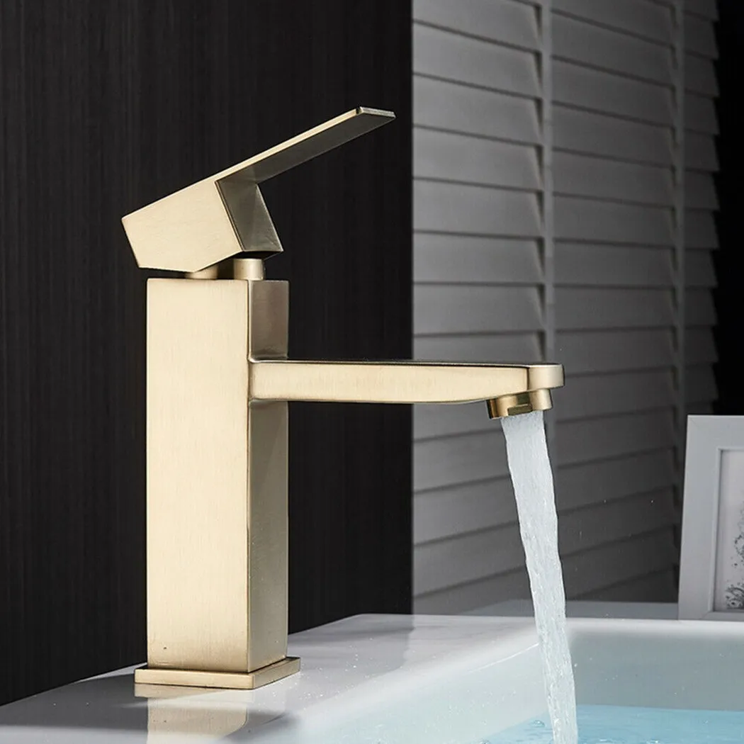 1PC Bathroom Faucet Basin Sink Tap Mixer Brushed Gold Stainless Steel Deck Mounted Hot Cold Water Square Kitchen Faucet
1PC Bathroom Faucet Basin Sink Tap Mixer Brushed Gold Stainless Steel Deck Mounted Hot Cold Water Square Kitchen Faucet