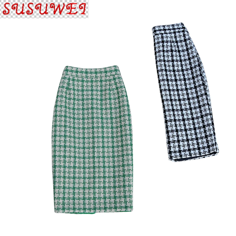 Autumn and Winter Korean Fashion High Waist Slimming Over The Knee Plaid Tweed Skirt Elegant Office Female Skirt High Quality
Autumn and Winter Korean Fashion High Waist Slimming Over The Knee Plaid Tweed Skirt Elegant Office Female Skirt High Quality
