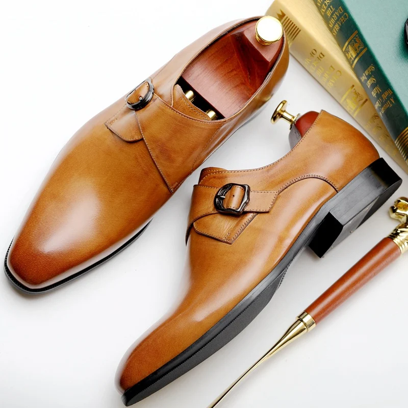Spring Autumn Man Handmade Party Wedding Shoes Genuine Leather Men's Pointed Toe Monk Strap Welted Flats For Gentleman DX124
Spring Autumn Man Handmade Party Wedding Shoes Genuine Leather Men's Pointed Toe Monk Strap Welted Flats For Gentleman DX124