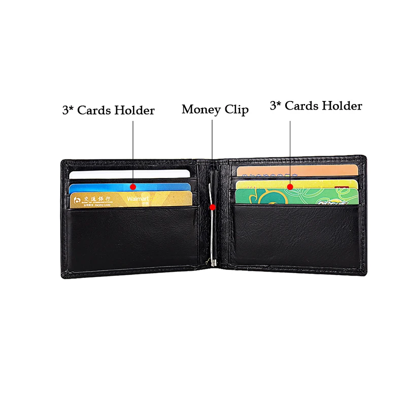 Genuine Leather Men Money Clips Slim Thin Rfid Credit Card Holder Multifunctional Wallets with Photots ID Window for 6 Cards
Genuine Leather Men Money Clips Slim Thin Rfid Credit Card Holder Multifunctional Wallets with Photots ID Window for 6 Cards