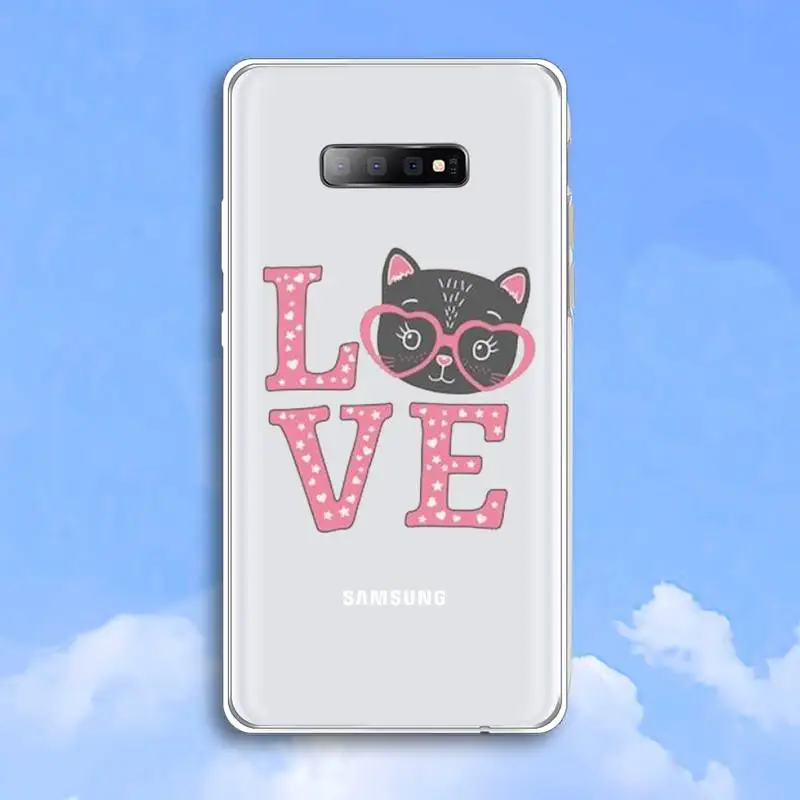 Simple Love Heart cute cat fashion cover Phone Case Transparent For Samsung Galaxy S A 5 7 8 9 2015 20 edge plus 10 e lite 2019
Simple Love Heart cute cat fashion cover Phone Case Transparent For Samsung Galaxy S A 5 7 8 9 2015 20 edge plus 10 e lite 2019