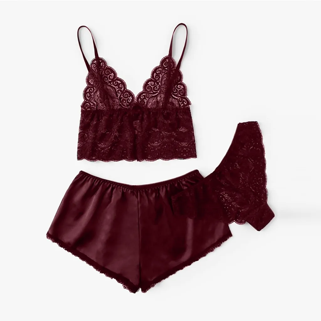 Hot Women Sleep Wear Sexy Lingerie Satin Lace V-Neck Camisole Shorts Set Sleepwear Pijamas Women Sexy Sleeping Clothes
Hot Women Sleep Wear Sexy Lingerie Satin Lace V-Neck Camisole Shorts Set Sleepwear Pijamas Women Sexy Sleeping Clothes