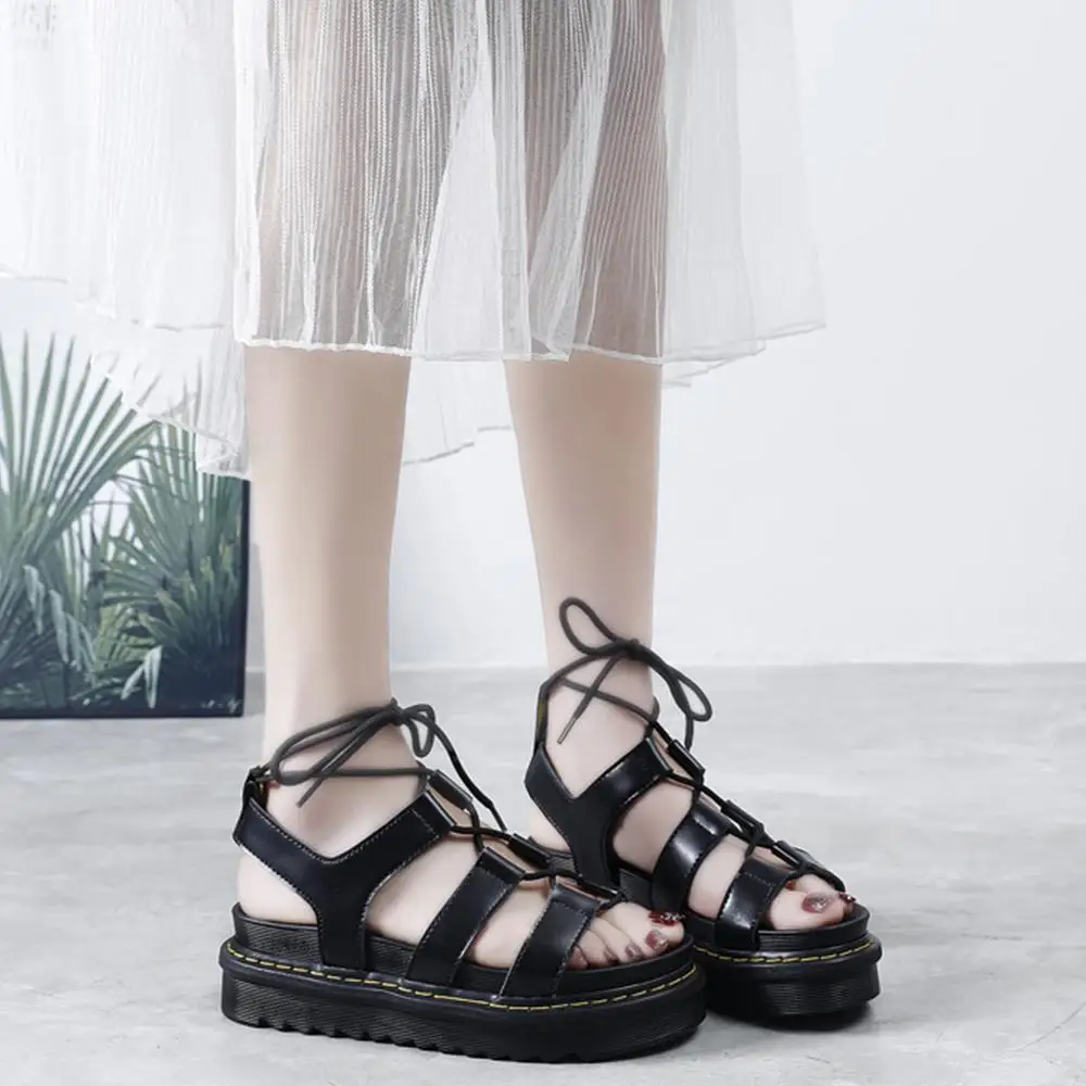 Punk Platform Sandals Women Casual Roman Straps Dark Beach Shoes Flat Bottom British Style Open Toe Wild
Punk Platform Sandals Women Casual Roman Straps Dark Beach Shoes Flat Bottom British Style Open Toe Wild