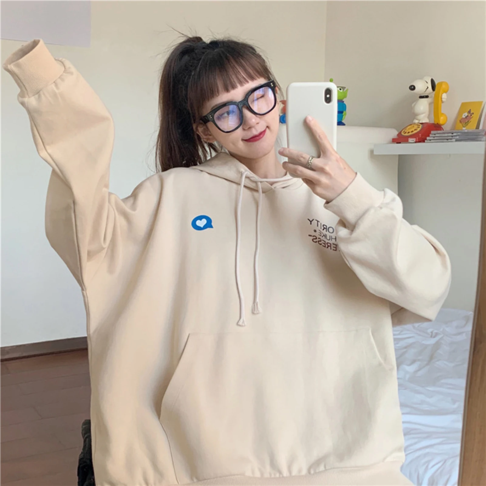 Women Tops Casual Long Sleeve Drawstring Hooded Sweatshirt Letters Oversized Warm All-match Hoodie with Pocket Plus Size 2020 
Women Tops Casual Long Sleeve Drawstring Hooded Sweatshirt Letters Oversized Warm All-match Hoodie with Pocket Plus Size 2020
