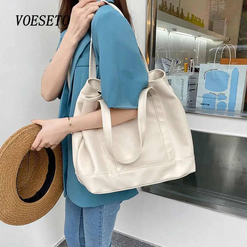 ZARAING High Quality Woman's Fashion Soft PU Large Capacity Tote Bag Green Commuter Female Bag Cream White Shoulder Shopper Bags
ZARAING High Quality Woman's Fashion Soft PU Large Capacity Tote Bag Green Commuter Female Bag Cream White Shoulder Shopper Bags