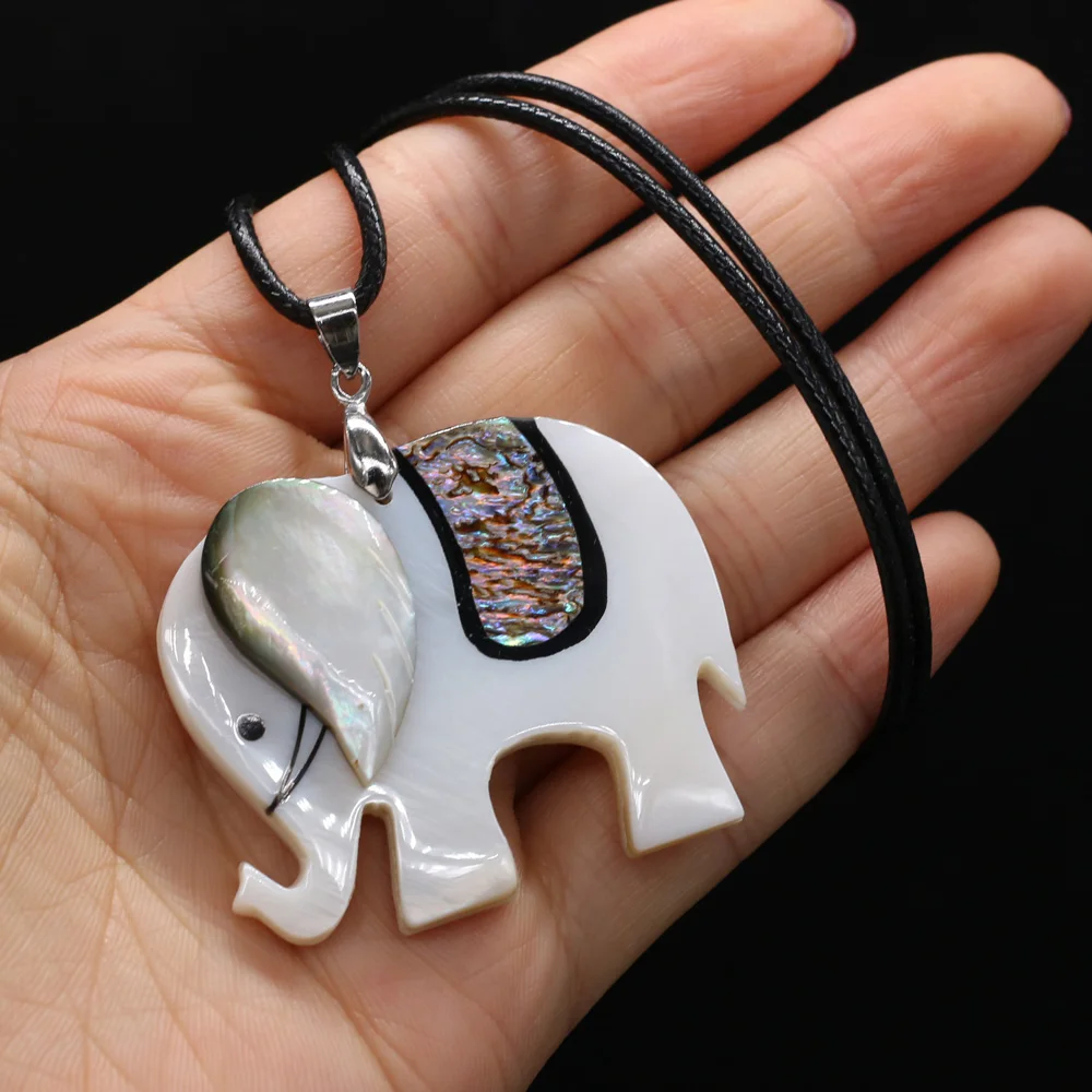 Natural Shell Necklace With Elephant-Shaped Pendant Leather Cord 2MM Charms For Elegant Women Love Romantic Gift
Natural Shell Necklace With Elephant-Shaped Pendant Leather Cord 2MM Charms For Elegant Women Love Romantic Gift